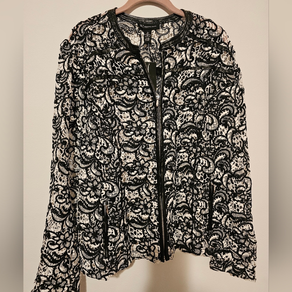 NWT Inc international concepts crochet lace jacket